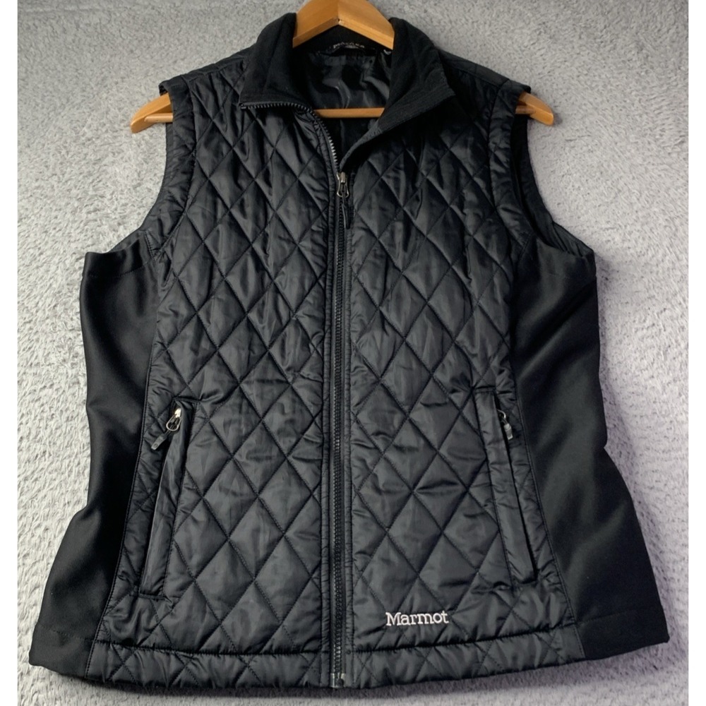 Marmot Vest Womens Size Large Black Marmot Kitzbuhel Quilted Puffer Vest Jacket